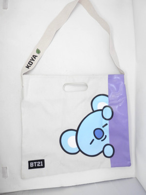 Line Friends BT21 KOYA Tote Bag   Shoulder Canvas Kim Namjoon RM 17x15 BTS