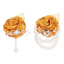 Rose Bridesmaid Wrist Flower Corsage Artificial Bride Wrist Corsage Yellow