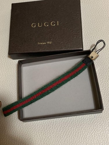 GUCCI Stripe Bag Charms W/ Box Used F/S Japan - Picture 4 of 4