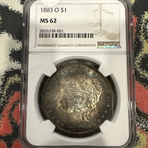 1883 O Monster toned Morgan dollar in NGC MS62 Toned On Both Sides