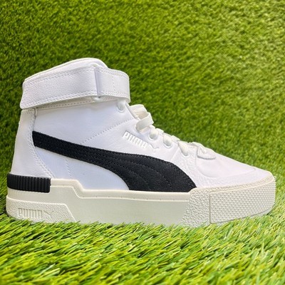 Puma Cali Sport Top Contact Womens Size 7.5 White Black Athletic Shoes Sneakers
