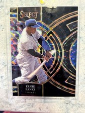2024 Panini Select Premier Level Ernie Banks #92 Black Finite Prizm /1