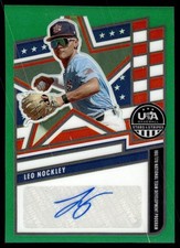 2026 Panini Stars & Stripes Prizm USA Baseball Leo Nockley Signatures Green