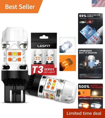 Dual-Color 7443 Switchback LED Bulbs - Easy Install & 30,000 Hours Life (2-Pack)