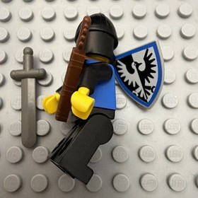 LEGO&reg; Black Falcon Knight Minifigure Castle Shield Sword cas301 (1984)