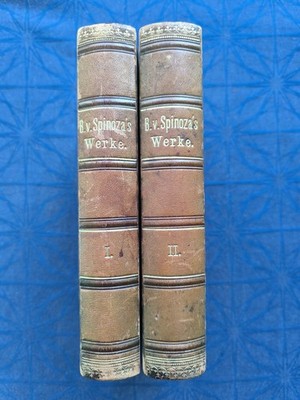 Spinoza Sämmtliche Werke 6 in 2 Bänden 1869-71 HALBLEDER PHILOSOPHIE METAPHYSIK