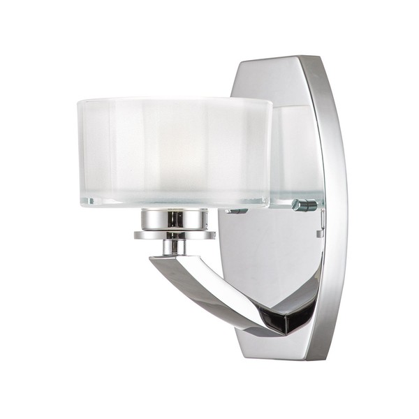 Badleuchte Wand Led G9 H: 20,3 Cm IP44 Chrom Weiß Metall Glas Lampe Badezimmer-image