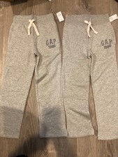 S 6 7 GAP KIDS LOT 2 PAIRS Gray Sweat Pants Boy New