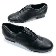 Capezio Tele Tone Tap Shoes Black Leather Lace Up Dance Professional Mens 13 G8
