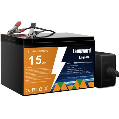 Lithium 12V 15Ah LiFePO4 Battery 4000+ Deep Cycle Rechargeable Batteries with...