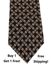 Pierre Cardin 100% Silk Men’s Tie Made in USA Brown Tan 56" x 3.75" Vintage