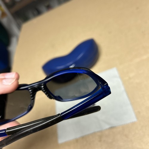 Vintage Nike V6 701 Sonnenbrille durchscheinend blaues Gestell schwarze Gläser - Bild 18 von 22