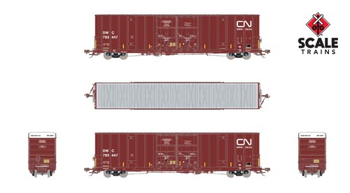 SCALETRAINS HO Trinity 60' 7500 Boxcar CN / Conspicuity Stripes / DWC - Picture 10 of 11