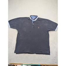 Tommy Hilfiger Polo Shirt Mens XL Navy Blue Crest Logo 100 Cotton Casual