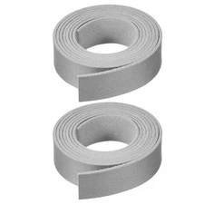 2 Pcs Faux Suede Leather Strap 15mm x 1.1 Yard Leather String Cord, Silver