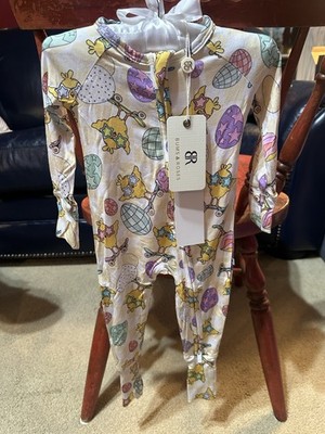 Easter Bums & Rose Bamboo NWT 3-6 Months Egg Chick Zippy With Fold Over Cuffs