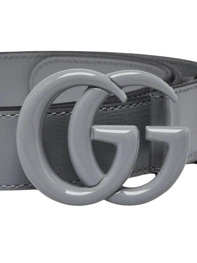 Authentic Men's Gucci Grey GG Buckle Azalea Marmont Leather Belt