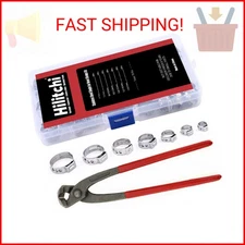 Hilitchi 70pcs Stainless Steel Single Ear Hose Clamps with Ear Clamp Pincers Kit