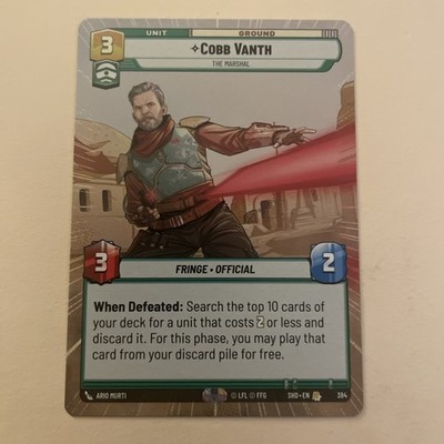 Cobb Vanth The Marshal Hyperspace Regular Star Wars Unlimited TCG 384