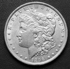 1896 Morgan Silver Dollar, 90% Silver,  Good Condition, Philadelphia Mint