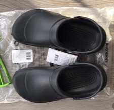 Crocs Black Lightweight Adult Slip On Rubber Casual BISTRO WORK CLOGS Shoes