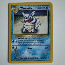Wartortle 42/102 Base Set Pokemon Card WOTC 1999 Unlimited Uncommon Near Mint