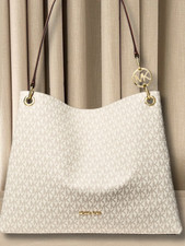 Michael Kors Christina Large Fashion Shoulder Tote Bag Handbag Vanilla Purse MK