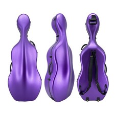 Cello Case Purple with Wheels 4/4 Carbon Fiber Travel Hard Case Backpack Straps