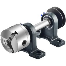 Holzbearbeitung Drehspindel Mit Flansch, Dreiback- Und Vierbackfutter, Reitstock