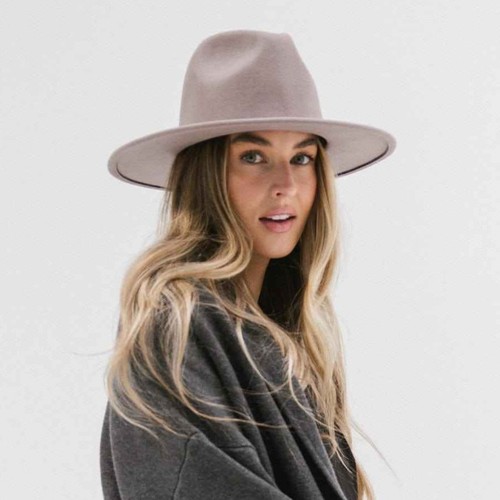 GIGI PIP Wes Tall Fedora Hat Light Grey