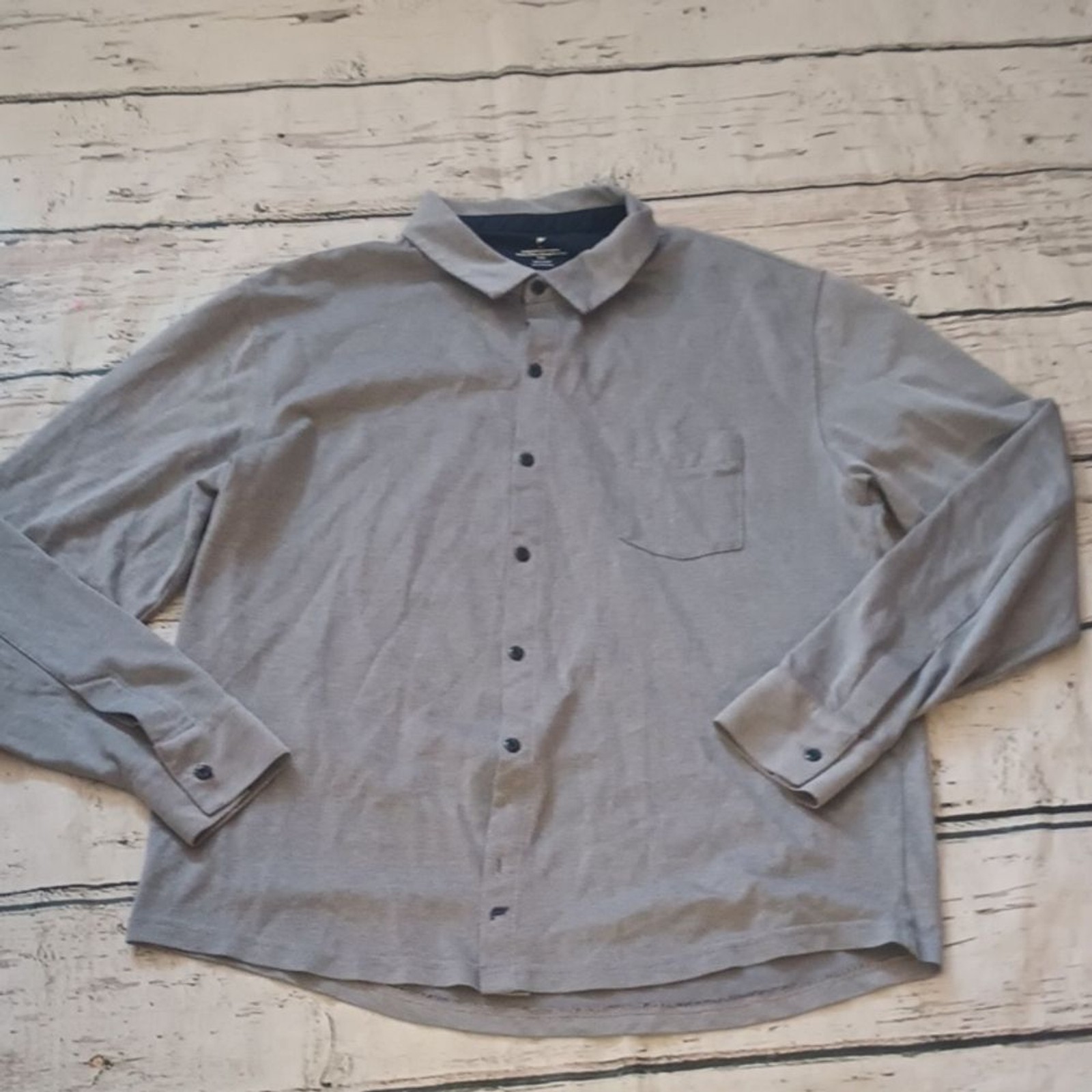 Fabletics Men's Dash Button Down Shirt Deep Navy … - image 1