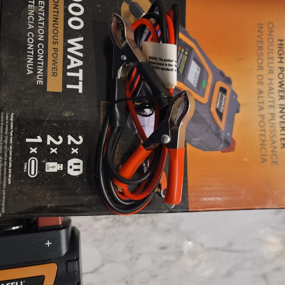 OPEN BOXDURACELL HIGH POWER 1000 W INVERTER. NEW. FREE SHIPPING.  HAS LENS TAPE. - Image 2 of 3