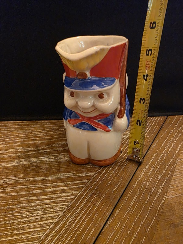 Hand Painted Toby Jug Bluecoat Soldier