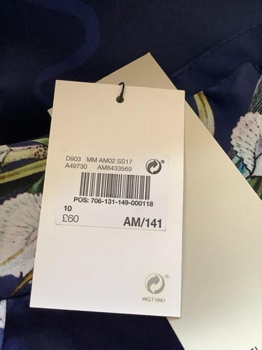 NEW NEXT OPULENT SKIRT UK10 Blue/ Tropical Floral Satin Flared - BNWT (RRP £60) - Picture 5 of 10
