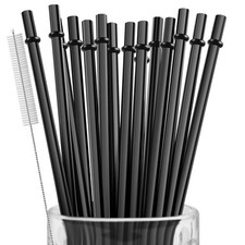 15 Pieces 11 Inch Black Reusable Plastic 11 (Pack of 15), 