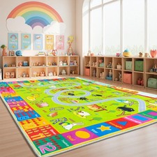 Large Kids Rug for Playroom 8x10, Ultra-Soft Short Pile Toddler Play Mat, Was...