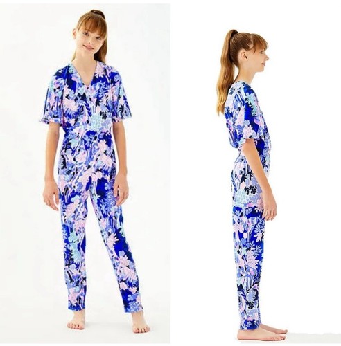 Lilly Pulitzer Mini Maliah Jumpsuit Girls L8-10 Floral Preppy Summer Resort Chic - Picture 5 of 15
