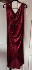 NEW LOOK STUNNING BURGUNDY VELVET BURGUNDY OCCASION DRESS - SIZE 14