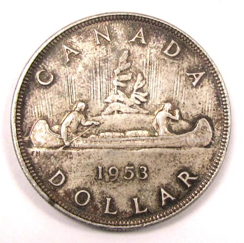 Canada 1953 1 Dollar Sliver Circulated World Coin KM# 54