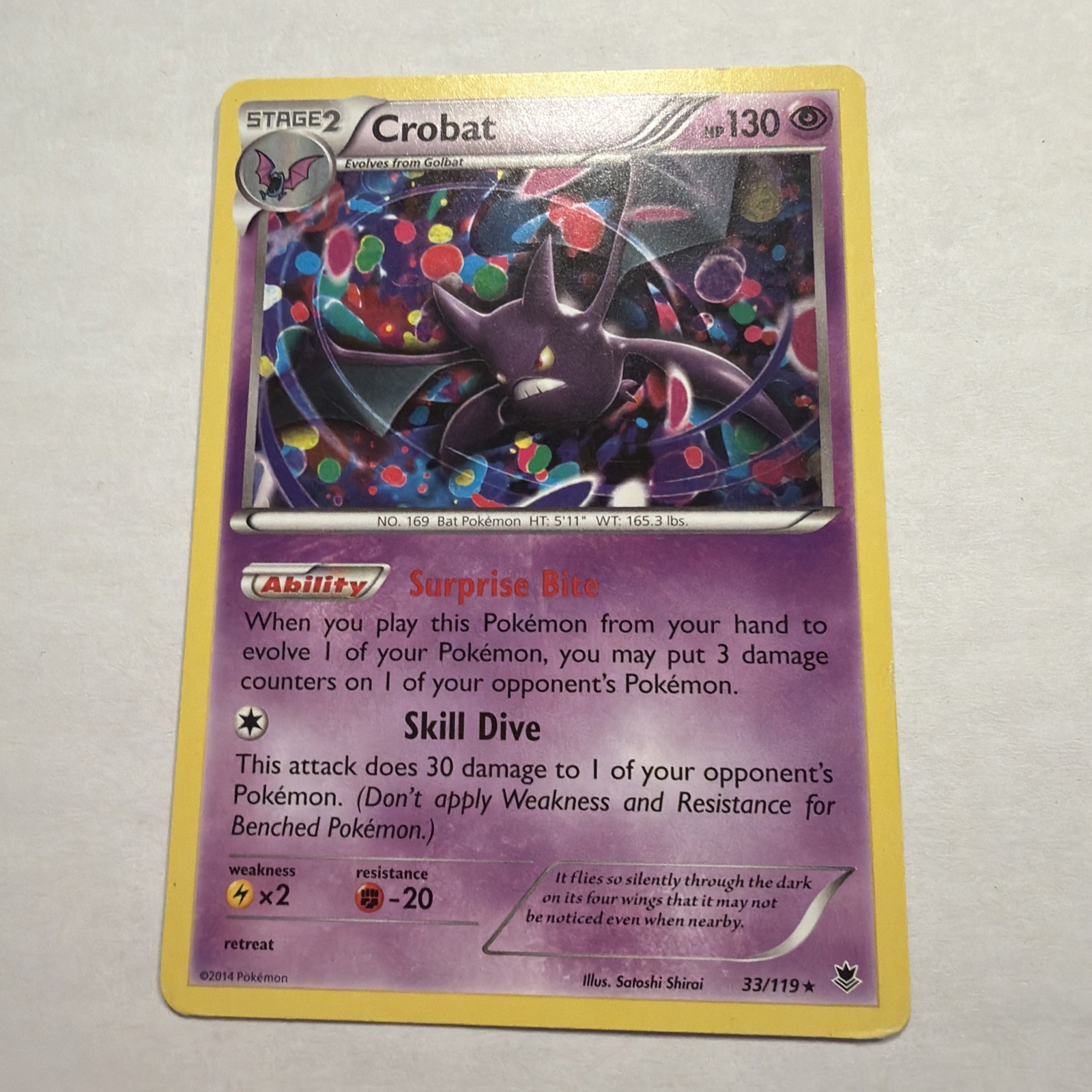 2014 Pokémon Crobat 33/119 XY - Phantom Forces Regular