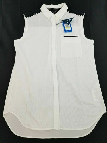 NWT $78 UNDER ARMOUR Women M Sportswear Sleeveless Button Down Tunic Shirt TOP - Picture 3 of 12