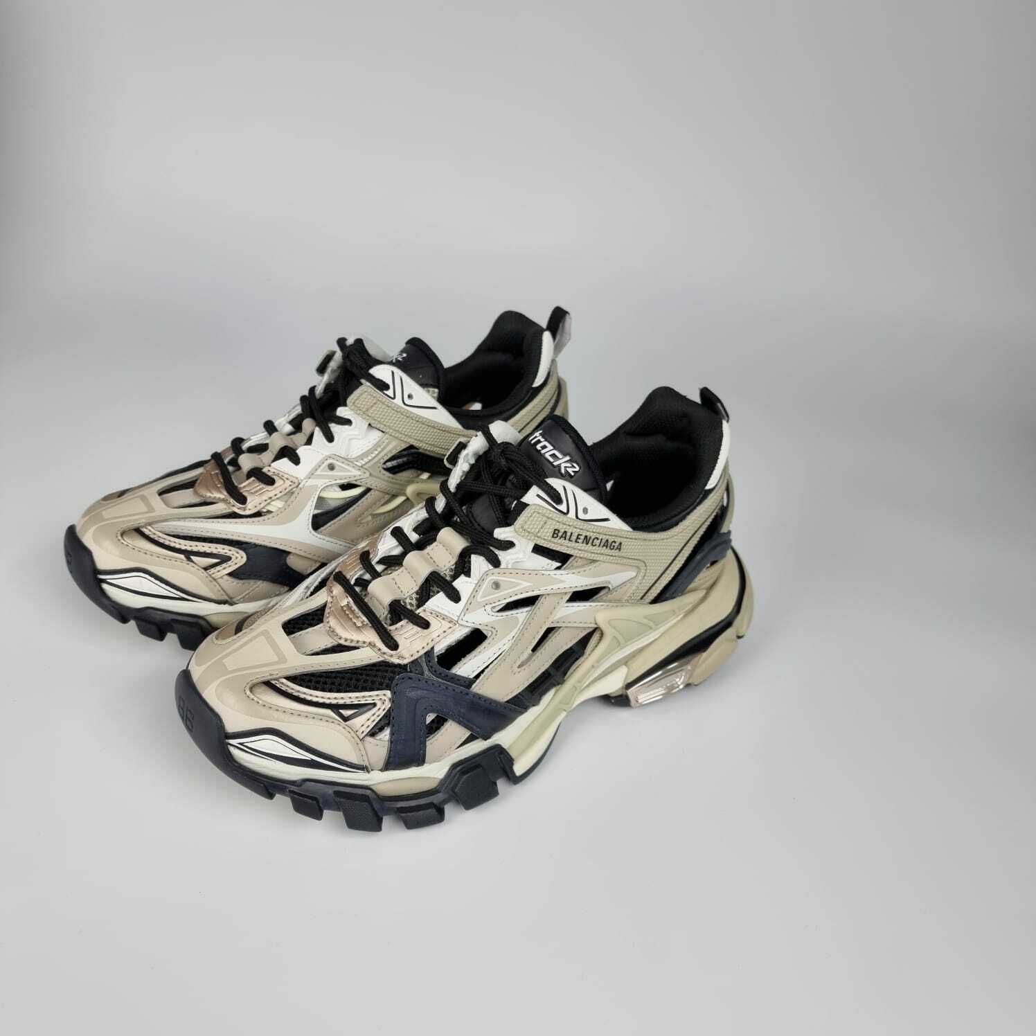 Balenciaga Track 2 Women’s Beige And Black Sneakers New