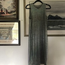 ASOS Gray Blue Green Metallic Shimmer Sleeveless MIDI Dress US Sz 12 A3288