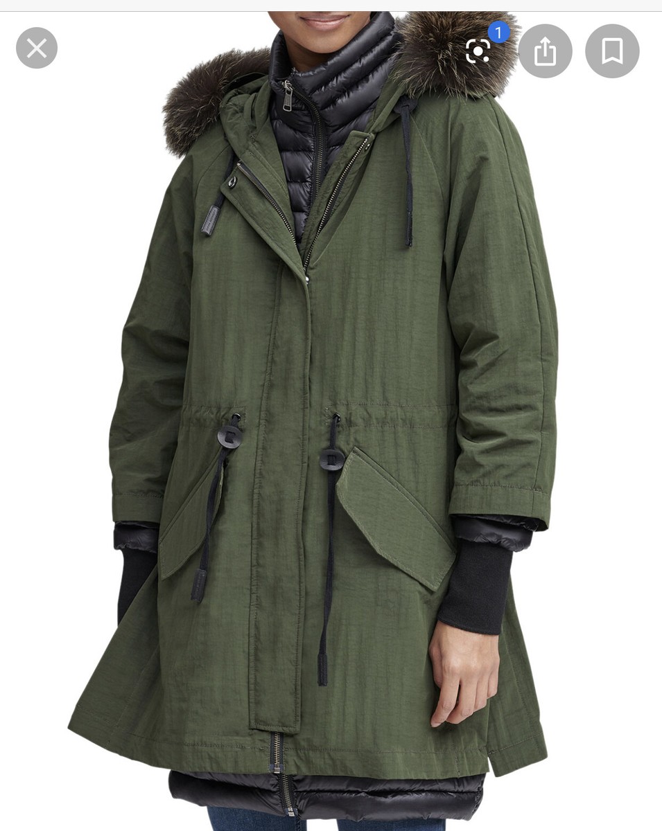 Andrew Marc BRIXTON CRINKLE CLOTH DOWN PARKA Green Size XS