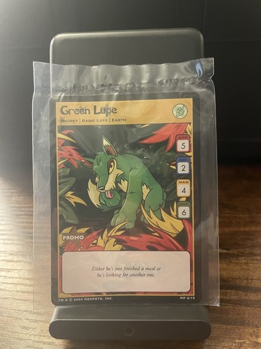 Neopets TCG - Green Lupe MP 2/15 - McDonalds Promo Stamp 2004