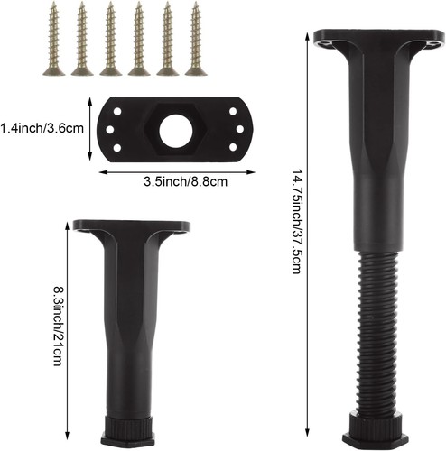 4 PIEZAS Patas de Soporte de Cama Ajustables, 8.3-14.7 Pulgadas Altura Marco de Cama Patas de Soporte - Imagen 7 de 7