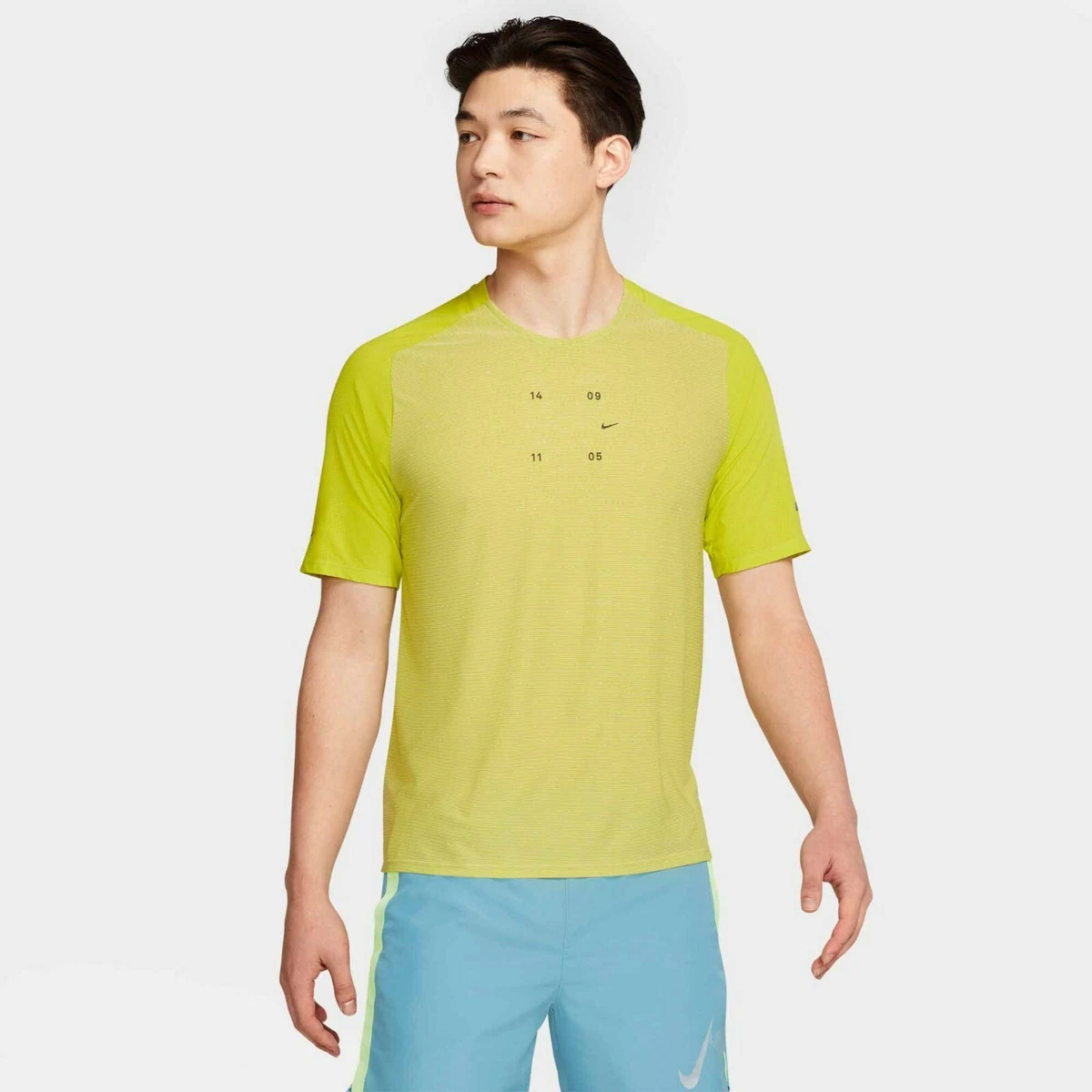 Nike Tech Pack Running T Shirts Sz L Yellow Volt Black CJ5731 308