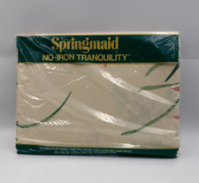 Vintage SPRINGMAID Tranquility Full Flat Sheet Multicolor Floral Made in USA NWT