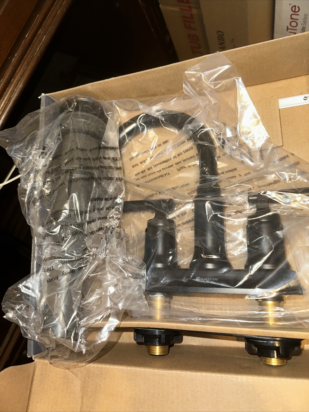 Glacier Bay Oswell 4" Centerset 2Handle HighArc Bathroom Sink Faucet