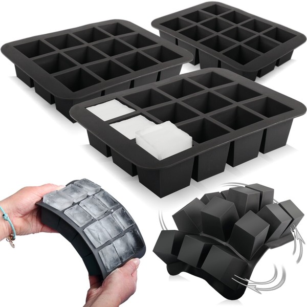 Set 3X EiswüRfelform Eckig 36 EiswüRfel BehäLter Eis Maker Cube Eisform Bereiter-image